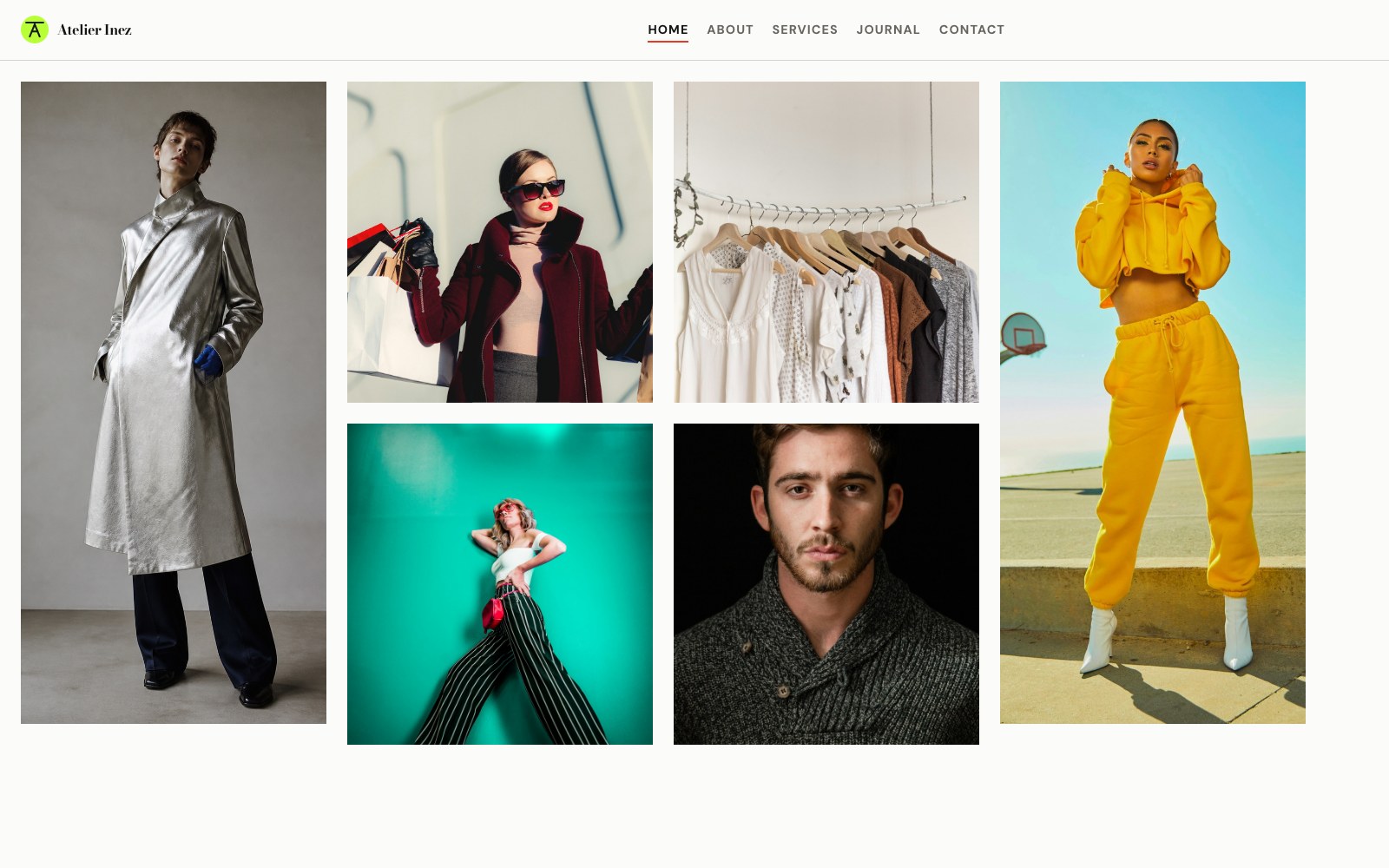 The Sample Rail photography website template running on Flickks