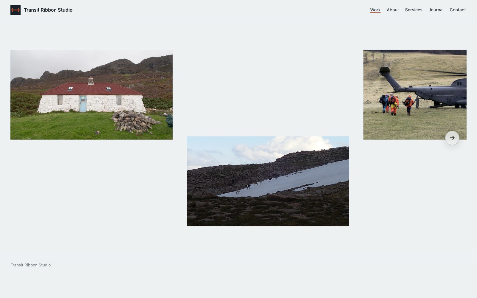 Transit Ribbon photography website template preview