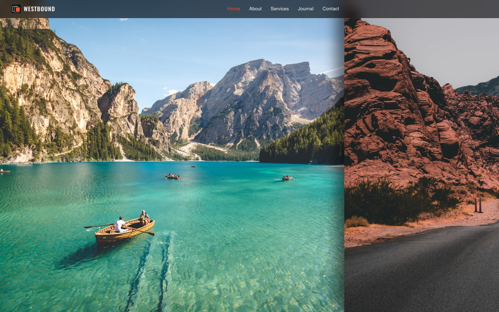 Bleed Overlap photography website template preview
