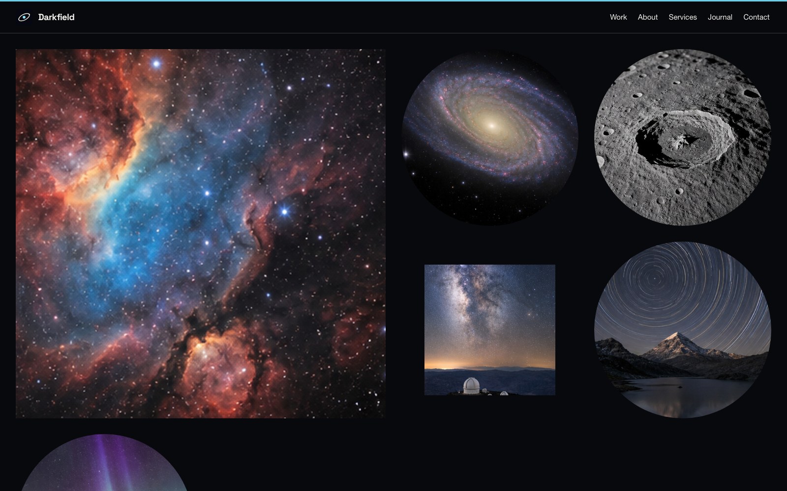 Night Orbit photography website template preview