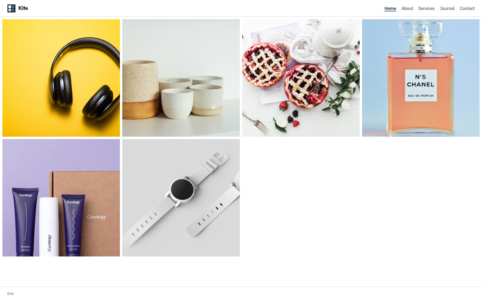 The Hue Board photography website template running on Flickks