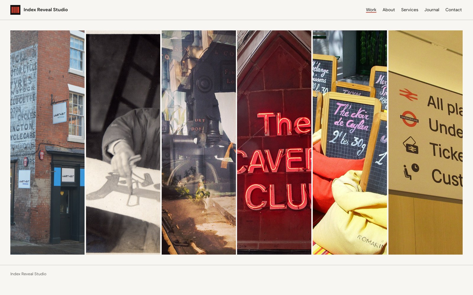 Index Reveal photography website template preview